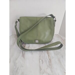 Piazza Green Leather Shoulder Crossbody HandBag Purse Pea Green